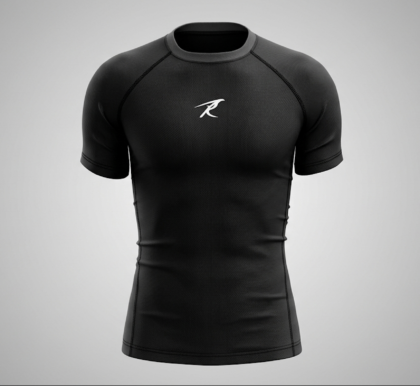 Compression T-shirt Black/ White Logo