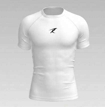 Compression T-shirt White/Black Logo